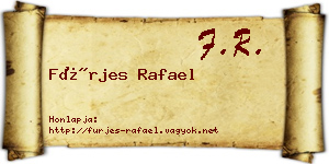 Fürjes Rafael névjegykártya